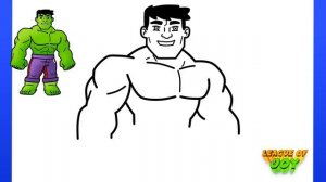 How to DRAW HULK - step by step tutorial - easy