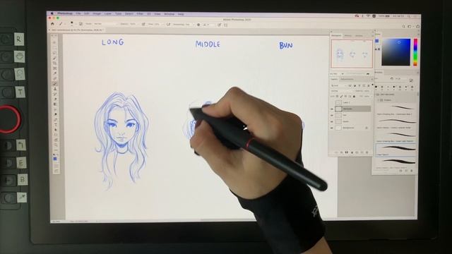 Photoshop Tutorial Disney girl hairstyle drawing with Artist 15.6 Pro смотреть онлайн
