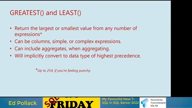 SQL Friday #92 - My Favourite New T-SQL in SQL Server 2022 смотреть онлайн