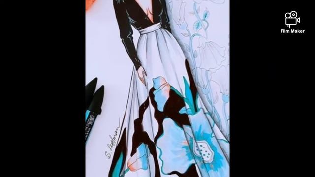 Fashion design illustration collection for beginners....fashion drawing...dress design drawing... смотреть онлайн