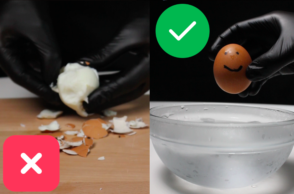 Как легко почистить вареное яйцо