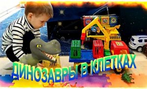 Динозавры в клетках Игрушки динозавры Изучаем динозавров Мишины истории