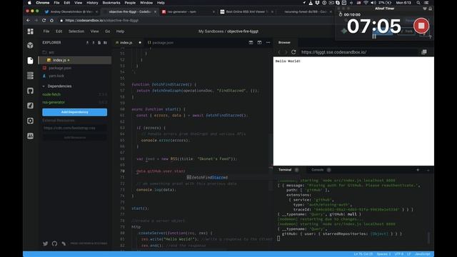 OneGraph Challenge: GitHub Starred Repository RSS feed (2x!) in under 10 minutes смотреть онлайн