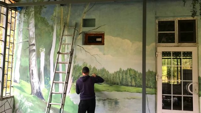 Роспись стен берёзовая роща.mp4 смотреть онлайн