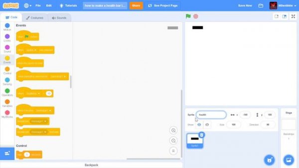 how to make a health bar in scratch on Scratch