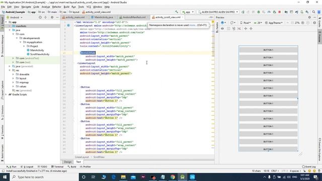 Horizantal ScrollView In Android Studio смотреть онлайн