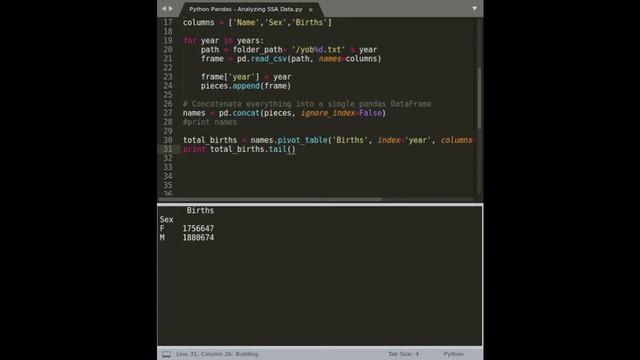 python pandas data analysis tutorial - SSA.gov data смотреть онлайн
