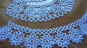 Фриволите иглой. Воротник 2. Часть 3 ( боковая сторона)