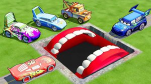 Гигантский РОТ, РАДУГА и ЛАВОВЫЕ ямы ПРОТИВ Молнии Маккуина