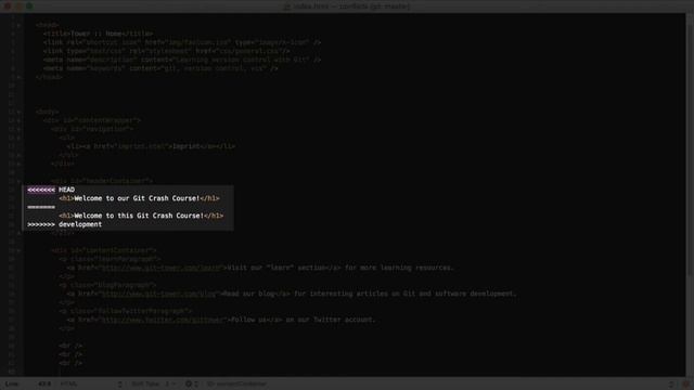Dealing with Merge Conflicts [Learn Git Video Course] смотреть онлайн