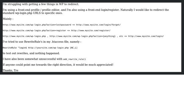 Wordpress: Rewrite wp-login.php URLS to static pages? смотреть онлайн
