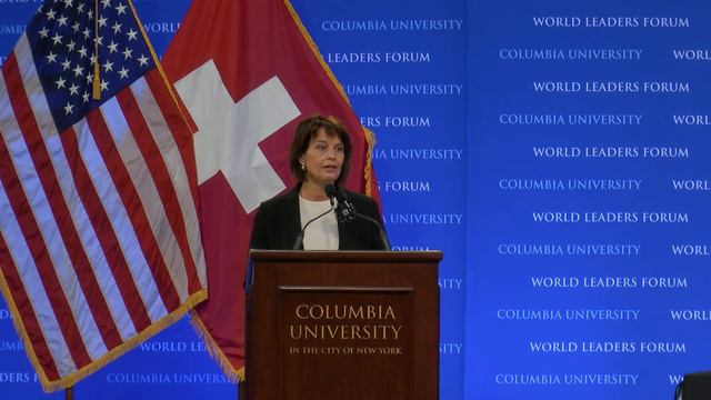 Doris Leuthard, President of Switzerland, at the Columbia University World Leaders Forum смотреть онлайн