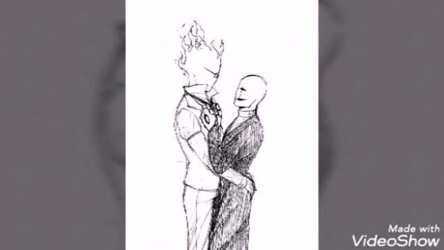 Grillby X Gaster/Гриллби и Гастер