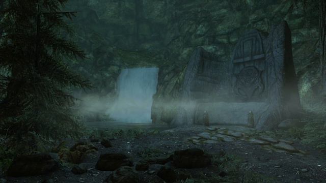 Skyrim - Ustengrav Ambiance (cave sounds, waterfall, ambient music) смотреть онлайн