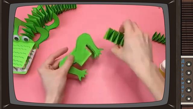 Поделка весёлый крокодил #поделки #бумажныйкрокодил смотреть онлайн