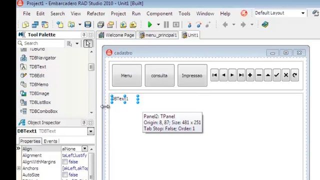 AULA 2 - Criação do Menu da Agenda de telefone e cadastro , DELPHI 2016 !!!!". смотреть онлайн