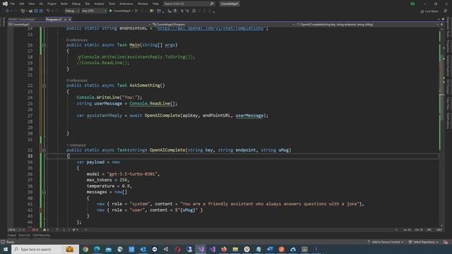 Coding C# To Use The OpenAI Chat API
