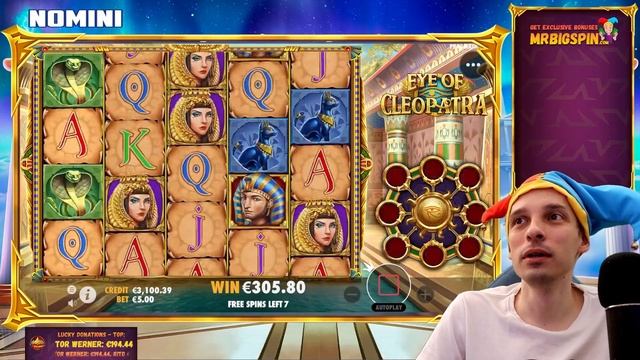 60 MYSTERY SPINS on EYE of CLEOPATRA – 5 SCATTERS and BIG WIN смотреть онлайн