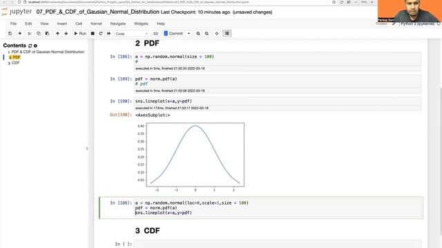 #8 PDF & CDF of Gaussian Normal Distribution | PyCSR | Learn Python Online with Pankaj Soni смотреть онлайн