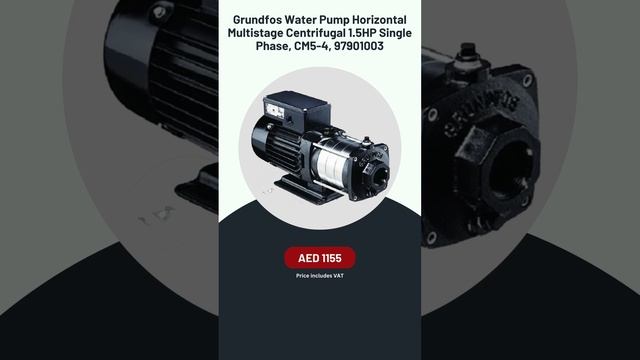 Grundfos Water Pump Horizontal Multistage Centrifugal 1.5HP Single Phase, CM5-4, 97901003 смотреть онлайн