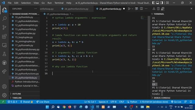 Lambda Function in Python || Complete Python Tutorial For Beginners in Hindi (With Notes) #25 смотреть онлайн