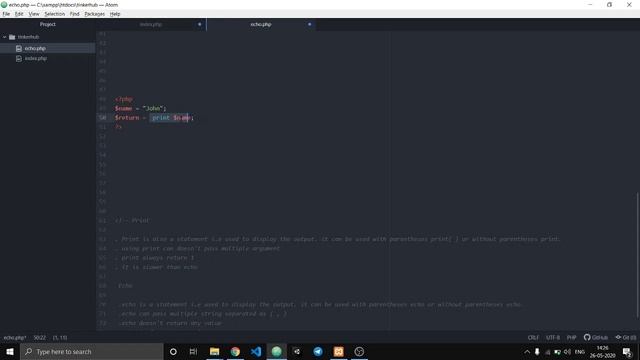 Echo and Print Statements | Learn PHP from Home | TinkerHub MES Marampally смотреть онлайн