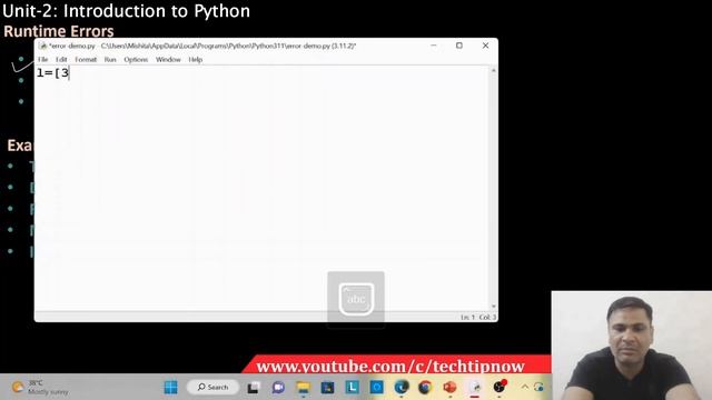 Python Errors and Its types | Introduction to Python Programming | NCERT Chapter-3 Class 11 IP смотреть онлайн
