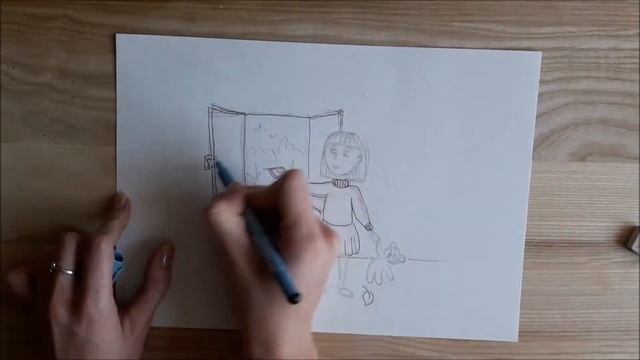 Осенняя иллюстрация к стиху// АКВАРЕЛЬ+ЛИНЕР смотреть онлайн