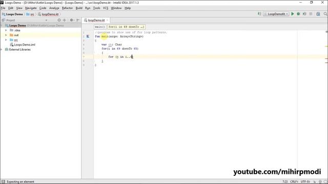 #75 Kotlin Tutorial | 12. For loop Patterns Program смотреть онлайн