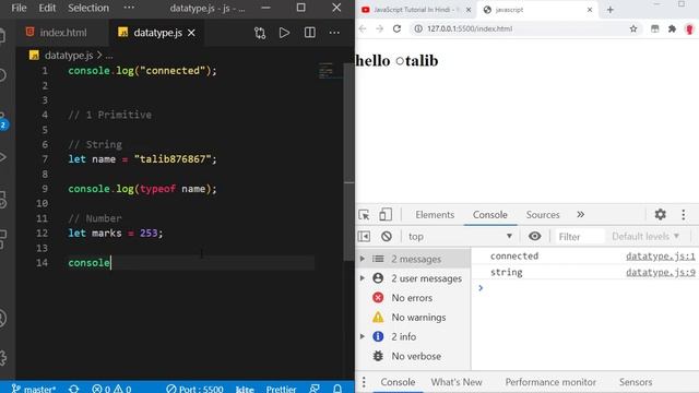 Javascript Data Type Tutorial Part - 1 | JavaScript Tutorial In Hindi #6 смотреть онлайн