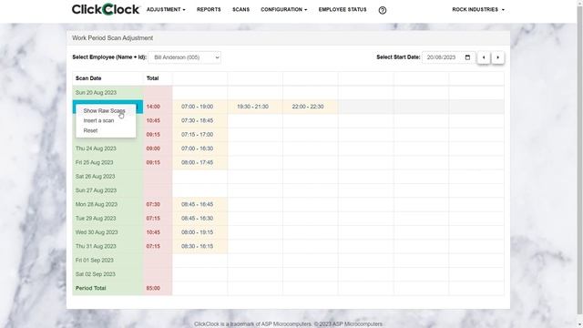 ClickClock - Work Period Scan Adjustments смотреть онлайн