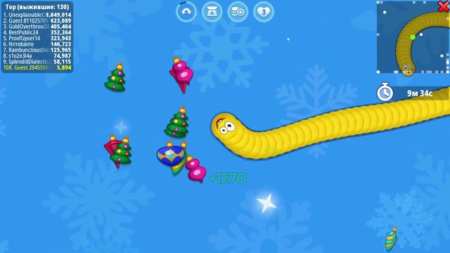 Змейка но с новогодним режимом! смотреть онлайн
