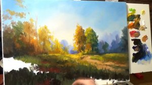 #49 Осенний ПЕЙЗАЖ МАСЛОМ. Как нарисовать осень маслом.  Autumn Landscape Oil Painting. How to Pain