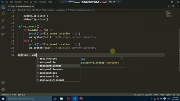 Python mp4 to mp3 converter | How to convert video to audio | Python programming for beginners