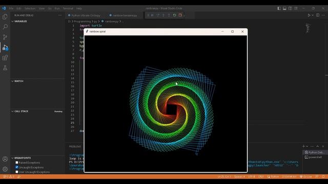 Creating A Wave Type Flower with python graphics using turtle graphics. смотреть онлайн