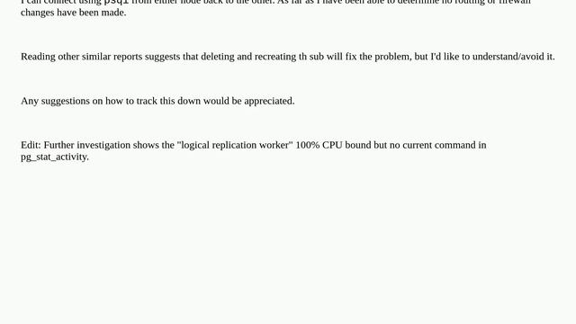 Dba: Timeouts from logical replication with no obvious root cause смотреть онлайн