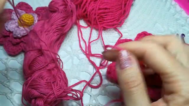 2 УРОК. "Объёмный многослойный цветок" крючком. смотреть онлайн