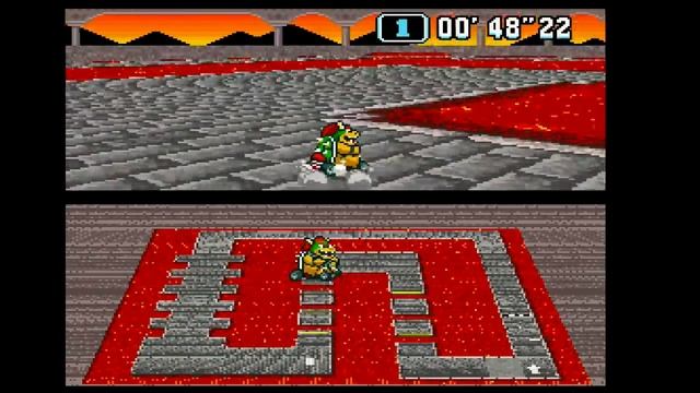 Super Mario Kart (SNES) - Bowser Castle 1 in 1'29''88 смотреть онлайн