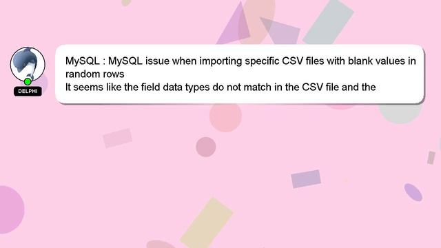 MySQL : MySQL issue when importing specific CSV files with blank values in random rows смотреть онлайн