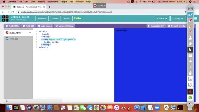 How to change bg-color & font-size | HTML | Code.org | Coding for kids смотреть онлайн