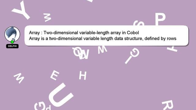 Array : Two-dimensional variable-length array in Cobol смотреть онлайн