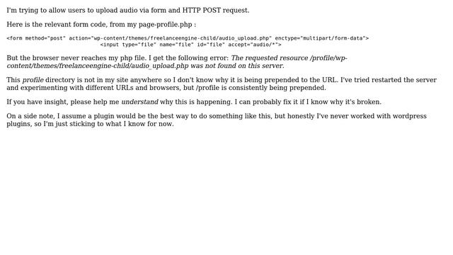 Wordpress: My form action url is being prepended with a directory that does not exists смотреть онлайн