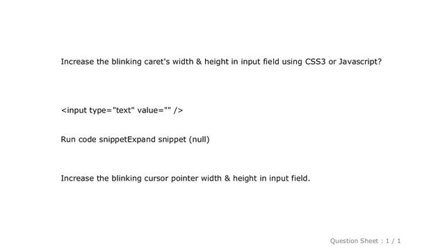 HTML : Increase the blinking caret width & height in input field using CSS3 or Javascript смотреть онлайн