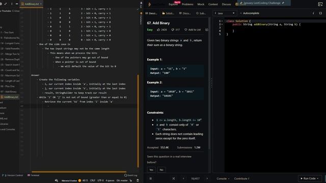 Add Binary - Leetcode 67 - Java смотреть онлайн