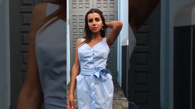 Голубое платье хлопок смотреть онлайн