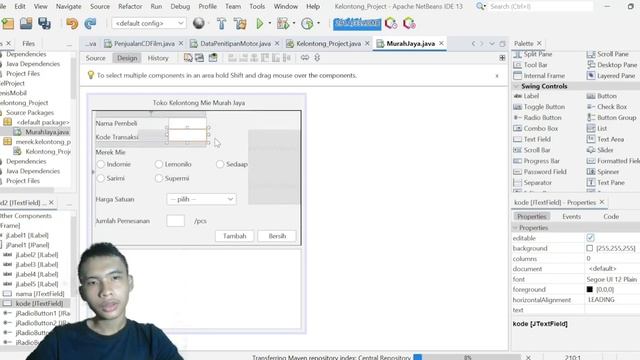 JFrame Form Toko Kelontong - Netbeans Apache IDE 13 смотреть онлайн