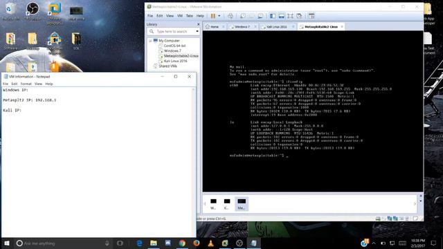 VM Workstation 12 - Windows 7, Metasploitable 2, Kali Linux смотреть онлайн