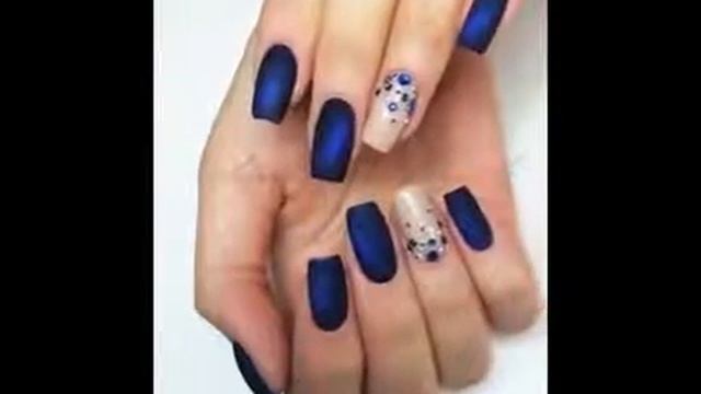 Модный дизайн ногтей синего цвета смотреть онлайн