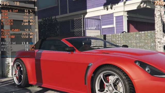 Ryzen 5 4500U Gaming - Grand Theft Auto 5 - Game Test - Lenovo Ideapad 5