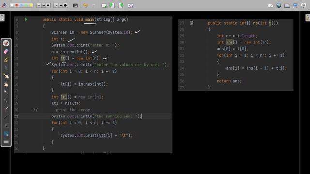 Running Sum | Java Program смотреть онлайн